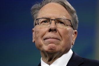 caption: National Rife Association CEO Wayne LaPierre told members of the group's board on Monday that the coronavirus has forced layoffs and other cost-cutting measures.