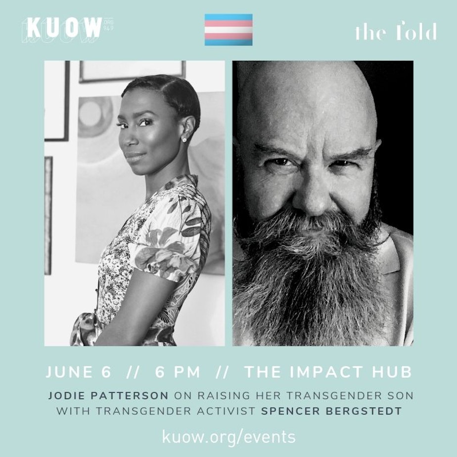 caption: KUOW and The Fold present author Jodie Patterson together with transgender activist Spencer Bergstedt on Thursday, June 6, 2019 at The Impact Hub in Seattle. This event will explore race, gender, and the joys and challenges of raising a transgender child. KUOW's Jeannie Yandle (host of Battle Tactics for your Sexist Workplace podcast) will moderate. 
 
