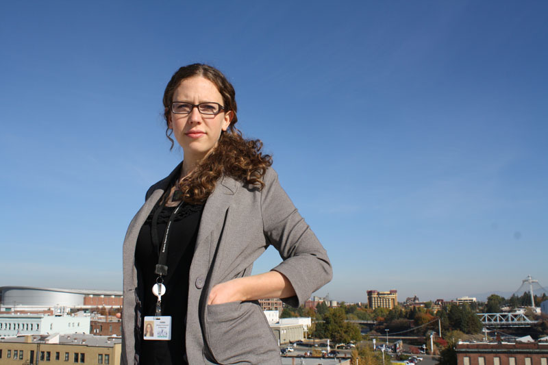 caption: Anna Halloran handles partner notification for gonorrhea cases at the Spokane Regional Health District. Most public health departments now have people on staff that notify partners of exposure to an STD.