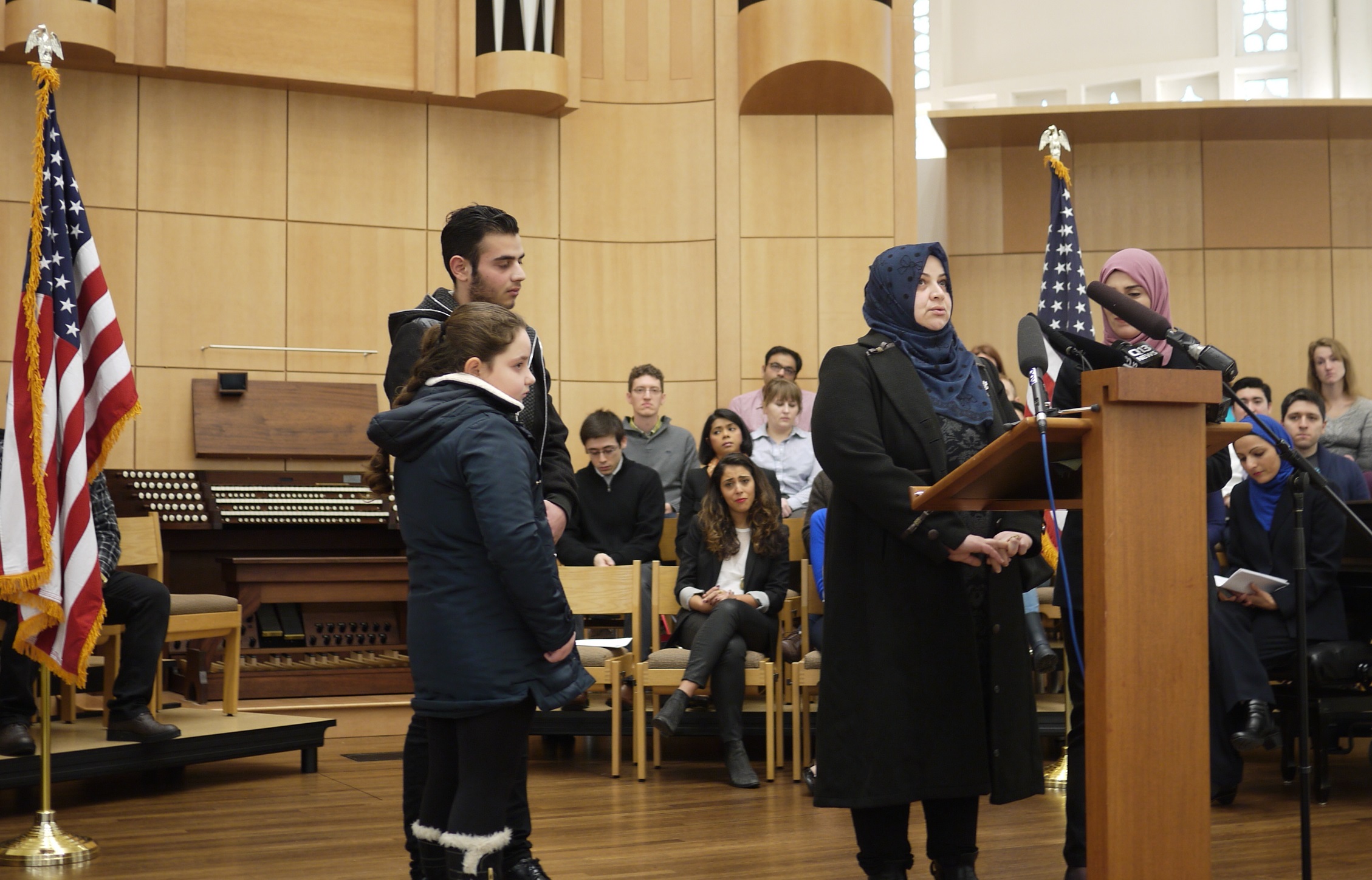 caption: The older daughter of this Syrian refugee family was set to arrive at Sea-Tac Airport next week. Her resettlement here was later postponed indefinitley.
