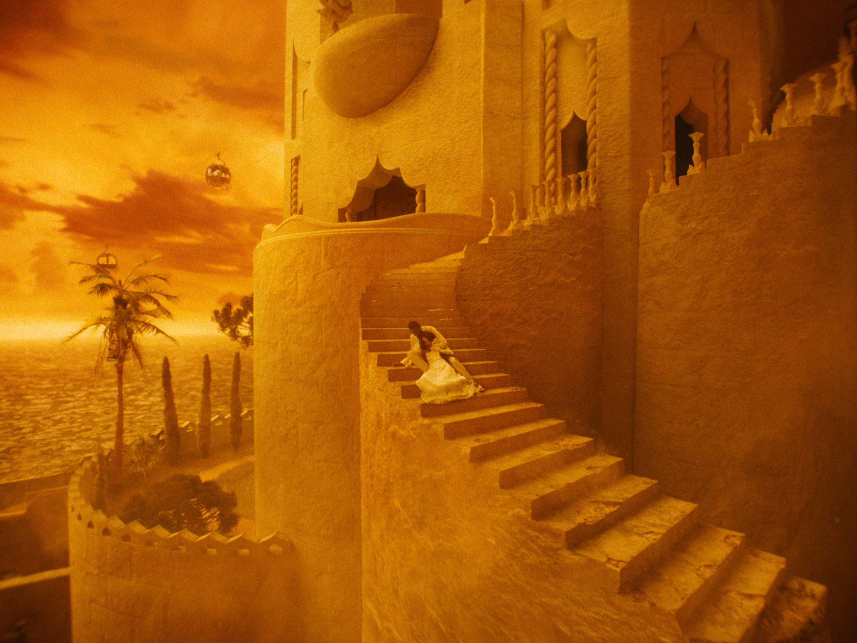 Jerrod Carmichael and Emma Stone in Poor Things.