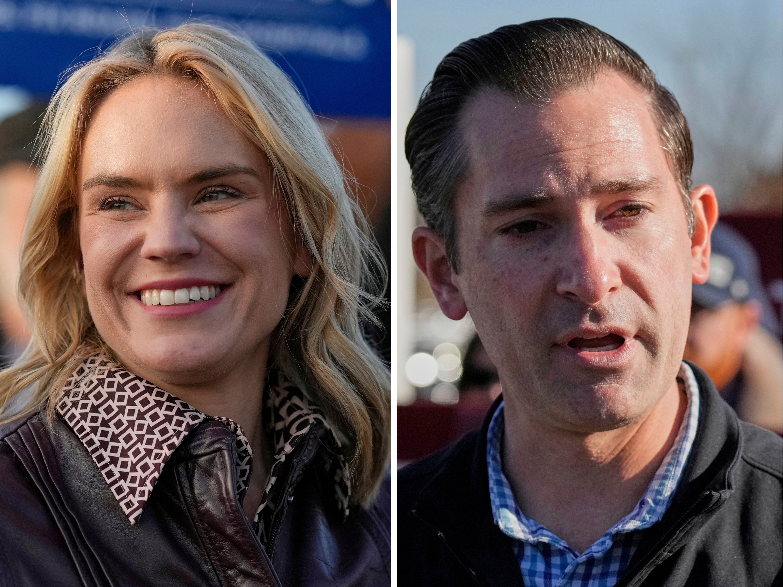 caption: This combination image shows Aftyn Behn, left, Nov. 13, 2025, Nashville, Tenn. and Matt Van Epps, Nov. 12, 2025, in Nashville, Tenn.