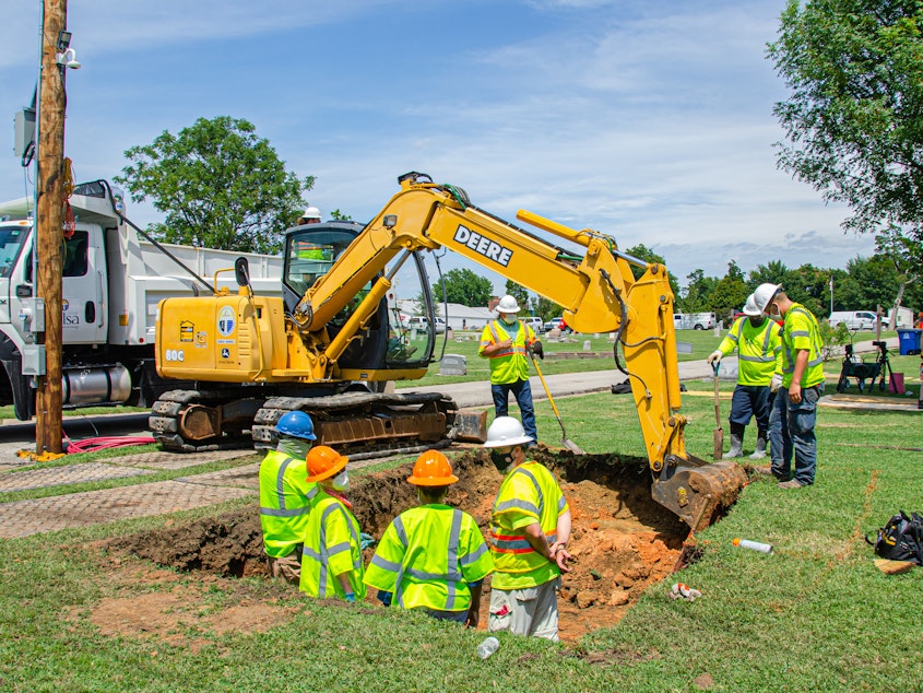 caption: The City of Tulsa resumed a test excavation for the 1921 Tulsa Race Massacre Graves Investigation on July 13 at Oaklawn Cemetery in Tulsa.