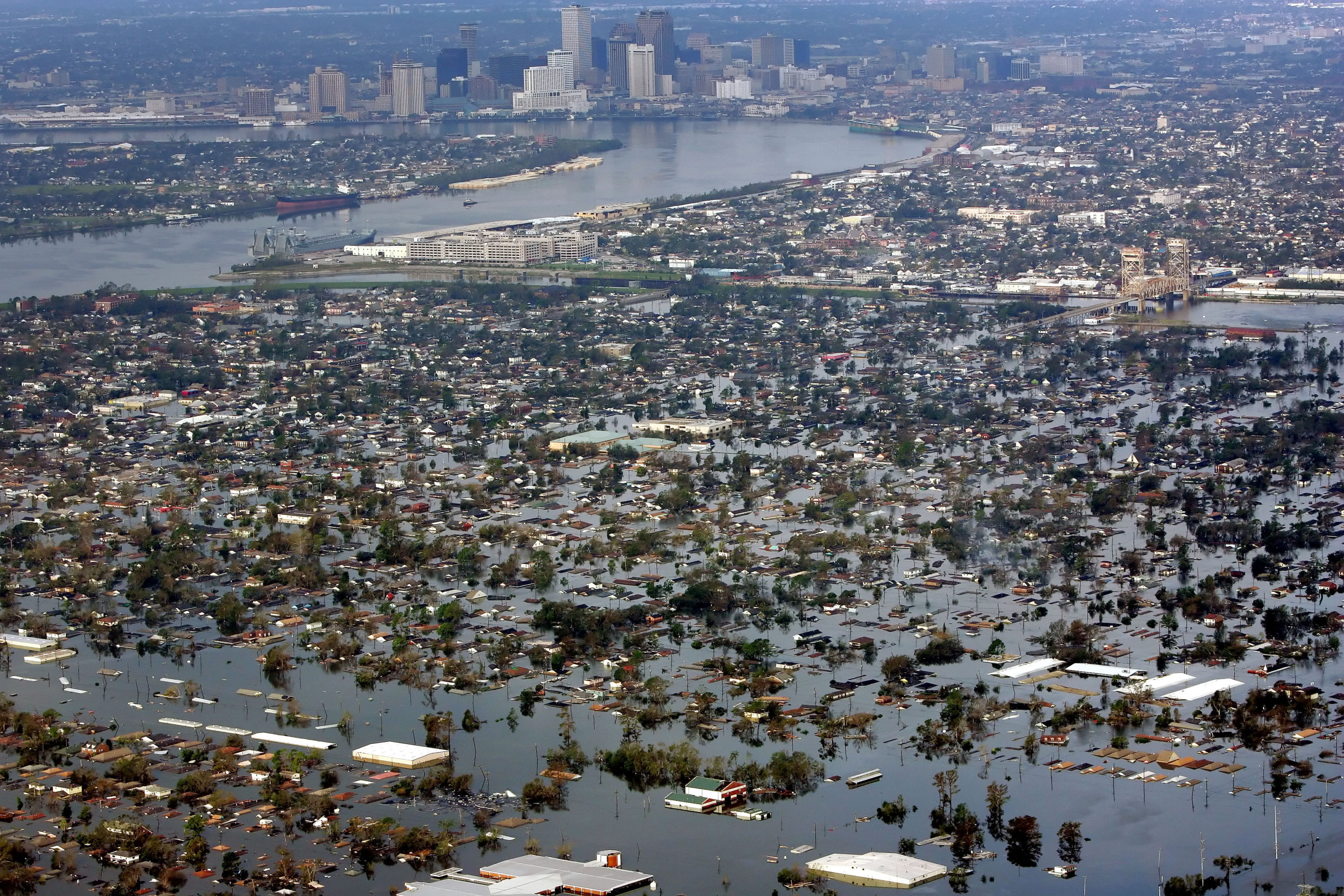 caption: Floodwaters from Hurricane Katrina cover a portion of New Orleans Tuesday, Aug. 30, 2005. (David J. Phillip/AP Photo)