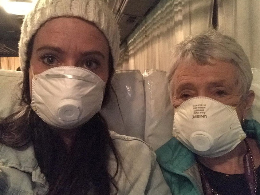 caption: Australians Clare Hedger and her mother are now free from a two-week quarantine on the Diamond Princess cruise ship in Yokohama, Japan. Health officials in Japan are being sharply criticized for their handling of the coronavirus quarantine on the ship.