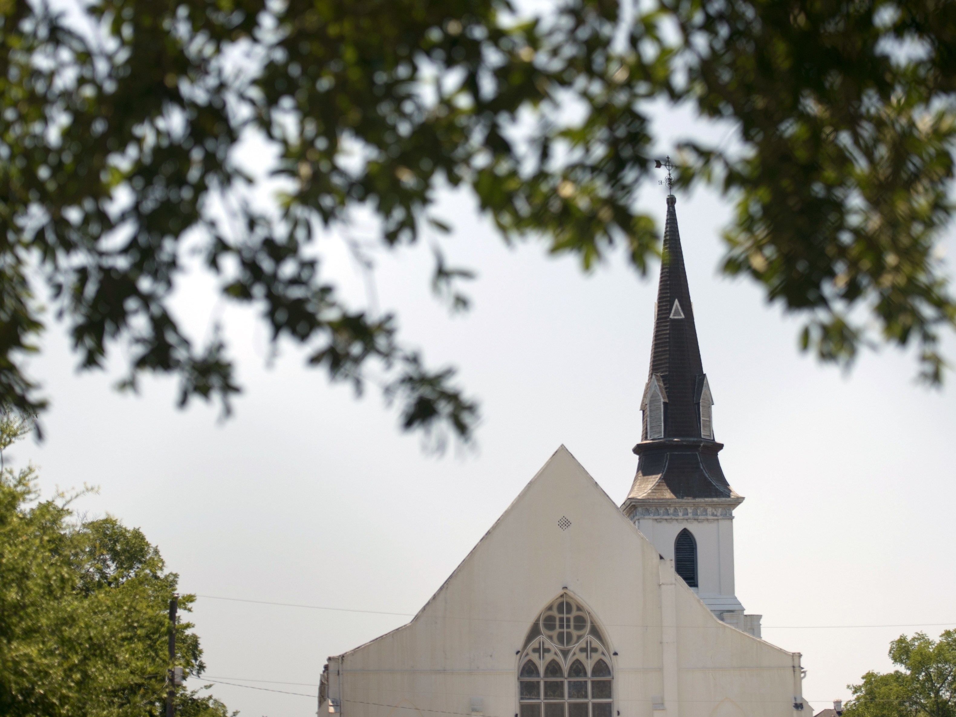 caption: A view of the Emanuel AME Church is seen June 18, 2015, in Charleston, S.C.