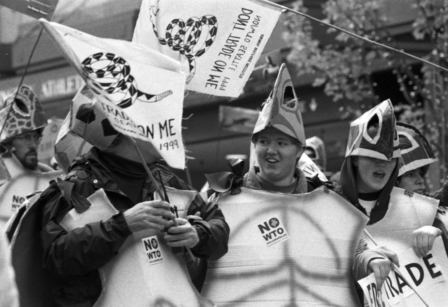 caption: WTO protestors 1999