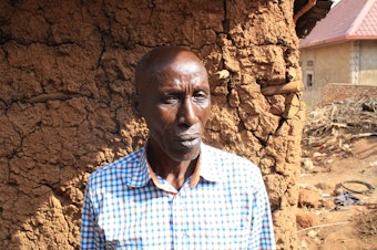 caption: Innocent Gasinzigwa lost his wife and seven children in the 1994 Rwandan genocide. He believes God allowed him to live so that he could lay the bodies of genocide victims to rest.
