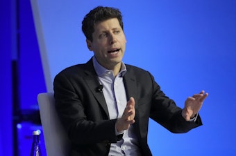 caption: Sam Altman participates in a discussion during the Asia-Pacific Economic Cooperation (APEC) CEO Summit, Thursday, Nov. 16, 2023, in San Francisco. Microsoft has announced that it's hired Sam Altman and another architect of ChatGPT maker OpenAI after they unexpectedly departed the company days earlier in a corporate shakeup that shocked the artificial intelligence world. 