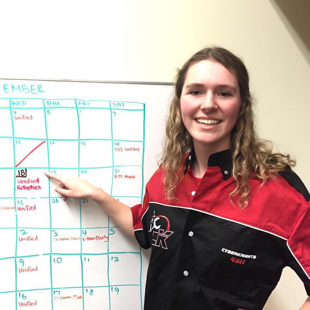 caption: Delaney Foster, a sophomore at King's Schools envisioned a robotics program that would help students with autism -- like her big sister Kendall Foster, a Roosevelt High senior.