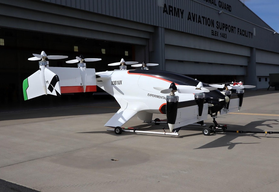 caption: The self-flying Vahana air taxi has completed 114 flight tests at the Eastern Oregon Regional Airport in Pendleton.