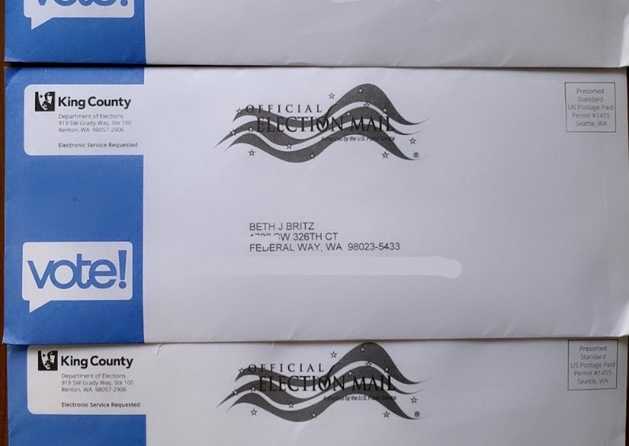 caption: Mislabeled election mailers distributed by King County Elections in 2023.