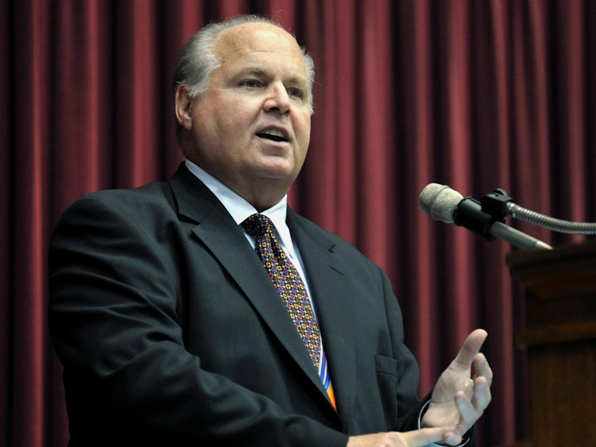 caption: Radio host Rush Limbaugh says he's been diagnosed with advanced lung cancer.