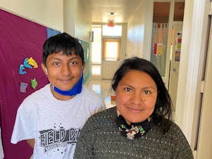 caption: Iván and his mother, Hilda Ramirez, have taken refuge in a suburban church in Austin, Texas, for more than four and a half years. She says they fled his abusive grandfather in Guatemala five years ago, made it to the Texas border, and asked for asylum from the Obama administration. But she says their treatment under President Trump has been worse.