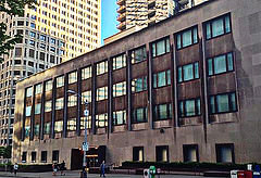 caption: The Federal Reserve Building in downtown Seattle, at 2nd and Spring, could be the location of an elementary school.