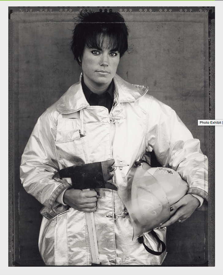 caption: Firefighter by photographer Marsha Burns.