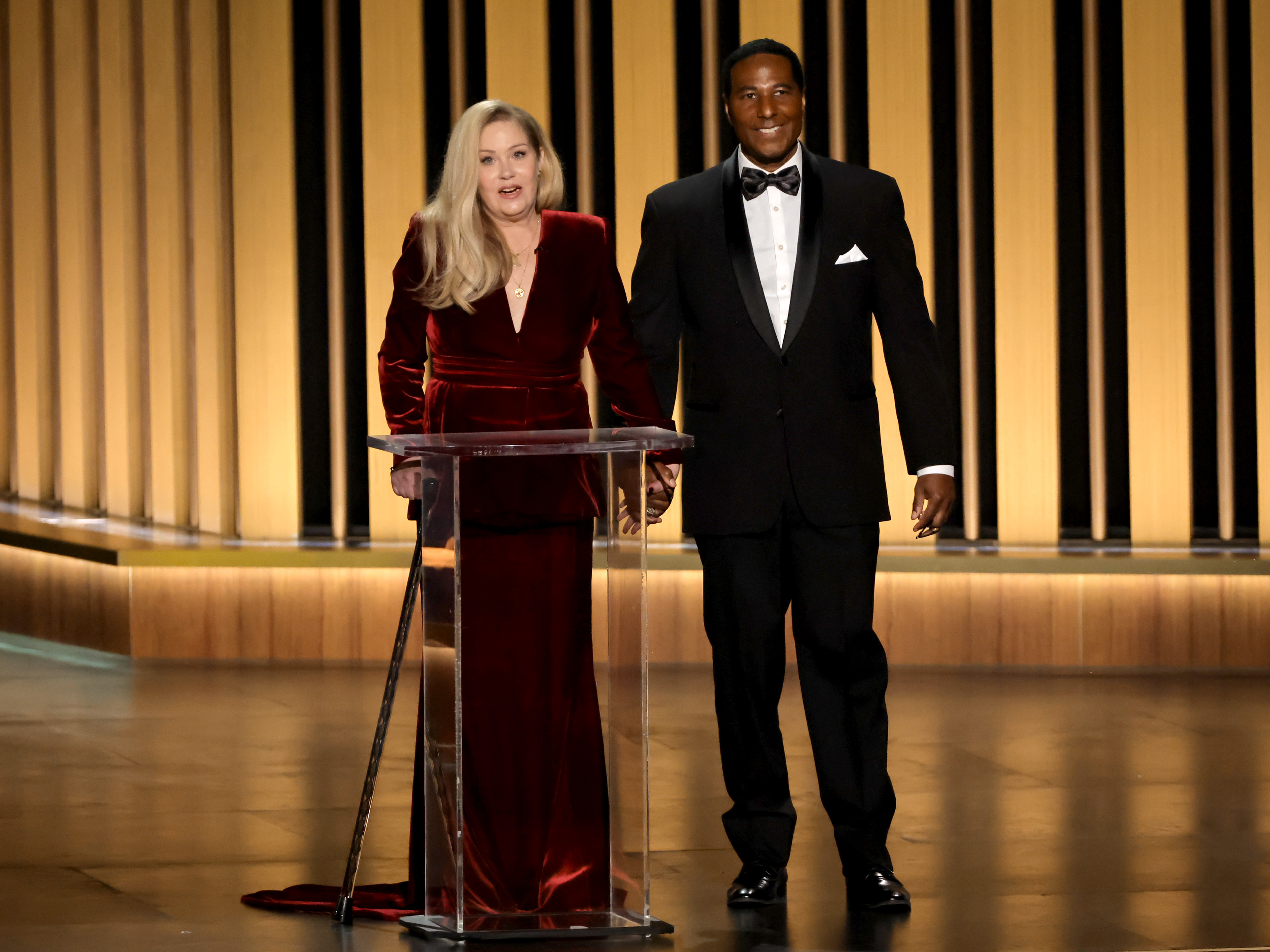 KUOW - An emotional Christina Applegate receives a standing ovation at the  Emmys