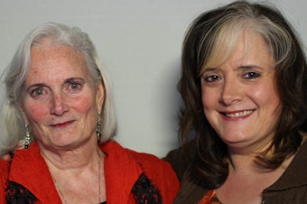 caption: Janie Bush (left) and daughter Tracey Bush at their StoryCorps interview in Dallas on Dec. 8, 2014.