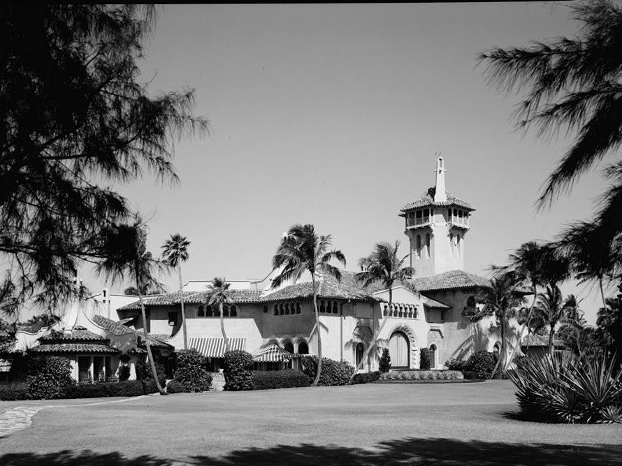 caption: Mar-a-Lago sits on about 20 acres of land and is more than 37,000 square feet, with 58 bedrooms and 33 bathrooms.