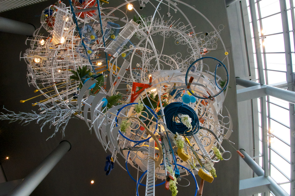 caption: The iconic sculpture in McCaw Hall, home of the Pacific Northwest Ballet and Seattle Opera.