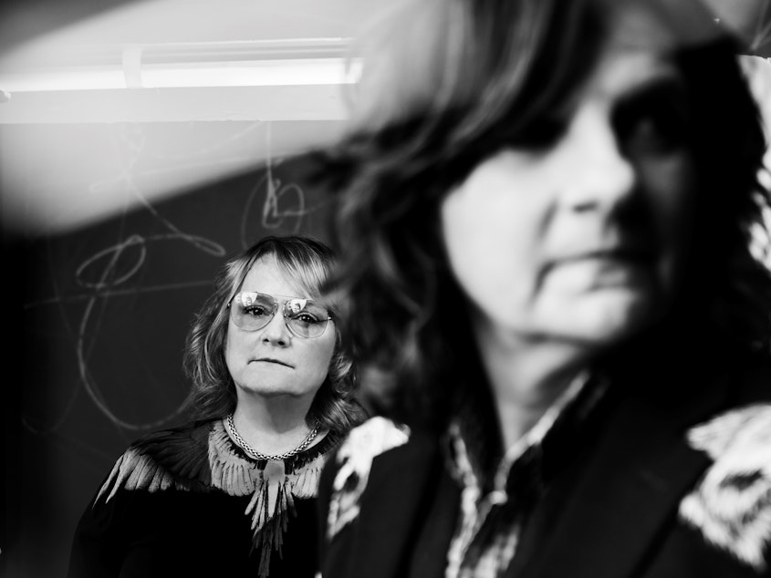 caption: Amy Ray and Emily Saliers contemplate their place as queer artists in country on their latest album, <em>Look Long</em>, released in May.