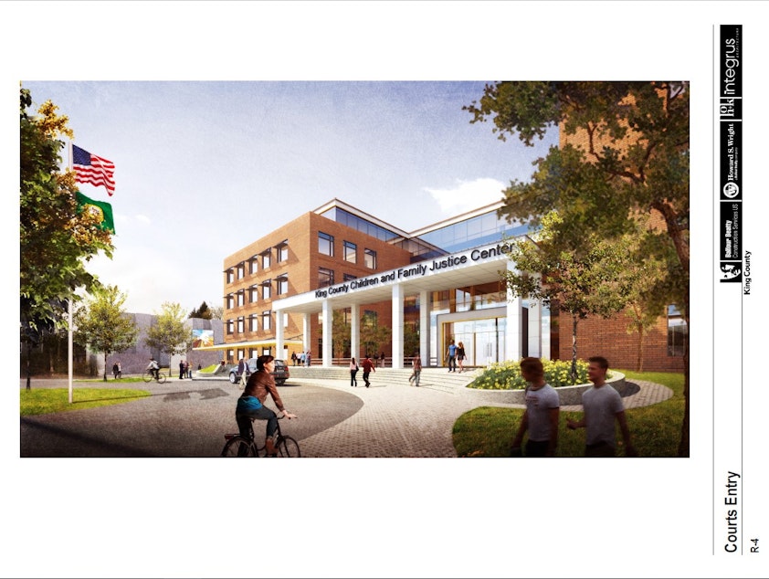caption: A design drawing for the Children and Family Justice Center, December 2014. 