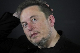 caption: Elon Musk appears at an event in London, on Nov. 2, 2023. A Brazilian Supreme Court justice included Musk as a target in an ongoing investigation over the dissemination of fake news and opened a separate investigation late April 7, into the executive for alleged obstruction.