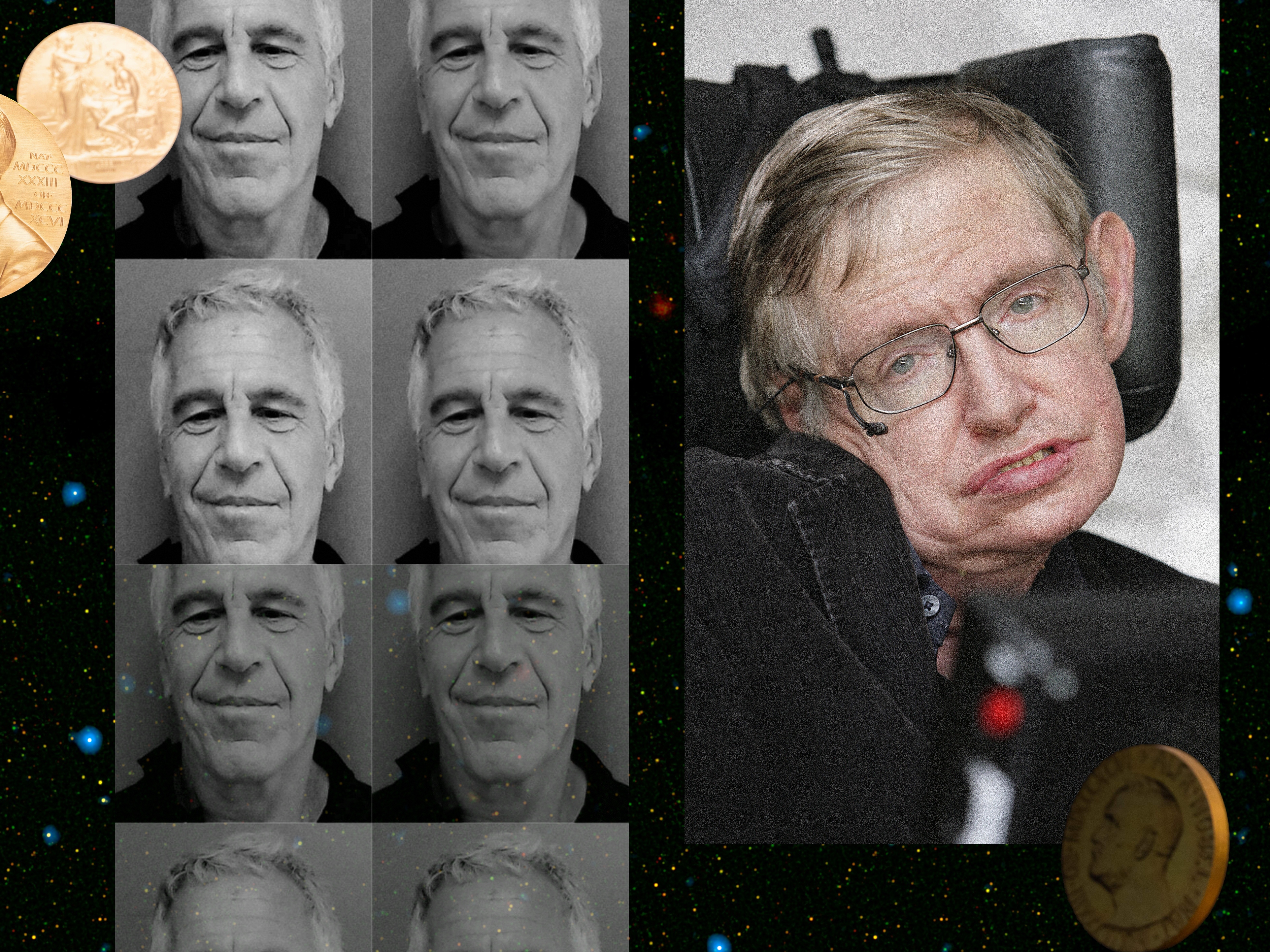 caption: Jeffrey Epstein funded science research and created a conference in 2006 that was organized by theoretical physicist Lawrence Krauss. Stephen Hawking and other notable scientists attended the event in the U.S. Virgin Islands.