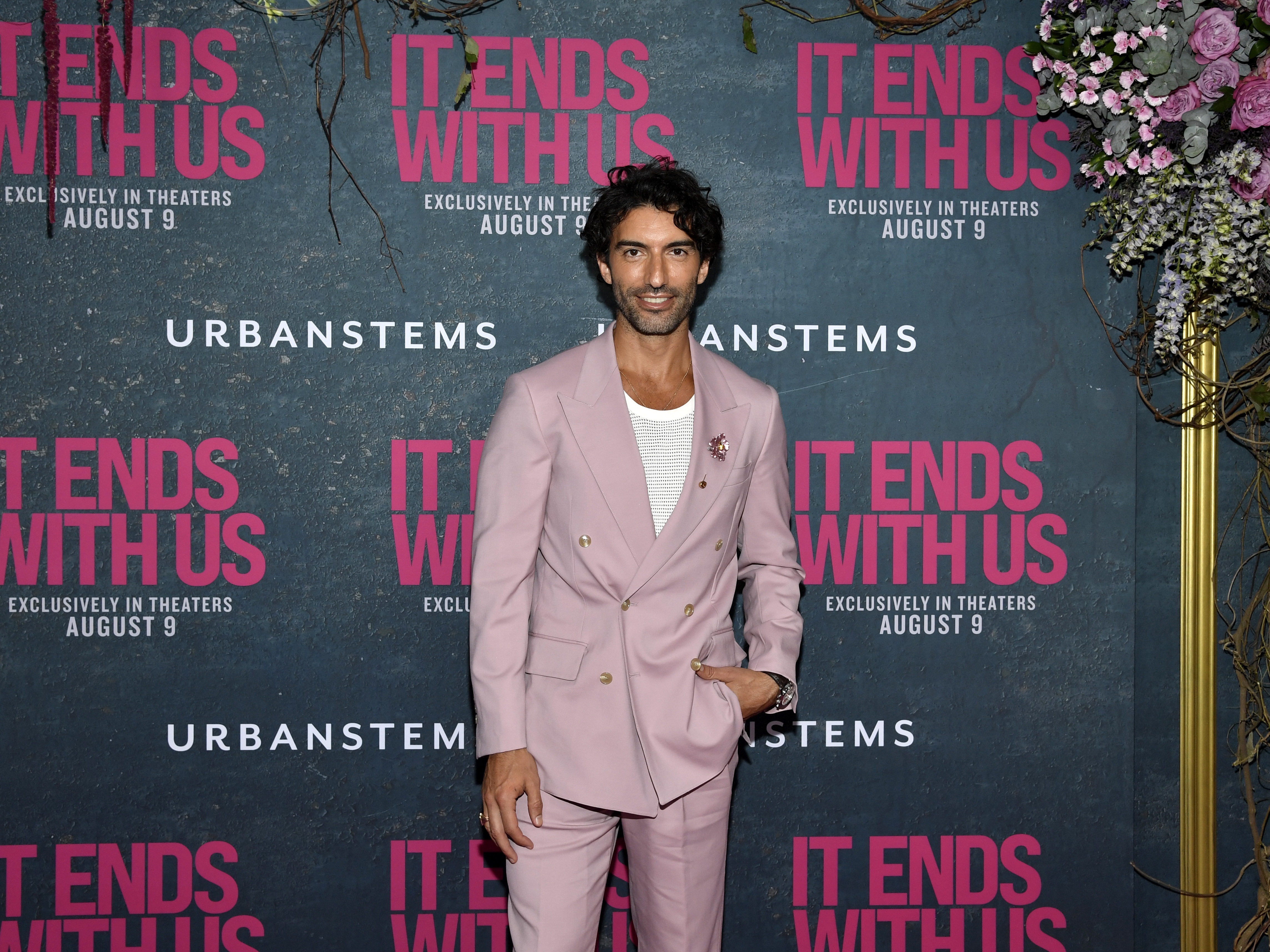caption: Justin Baldoni attends the world premiere of "It Ends with Us" at AMC Lincoln Square on Tuesday, Aug. 6, 2024, in New York.