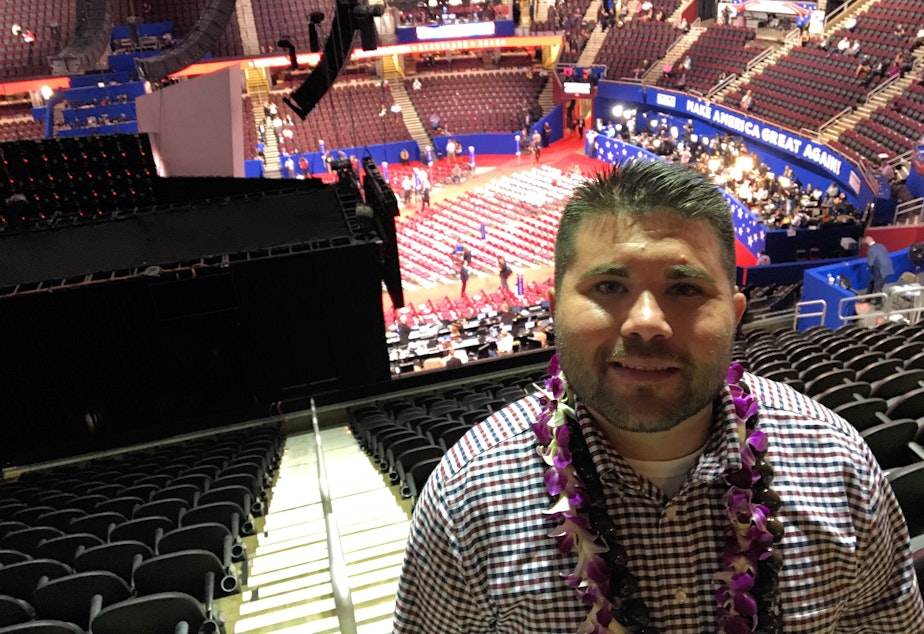 caption: 'Donald Trump does not represent what our founders envisioned,' says Washington state delegate Braedon Wilkerson.