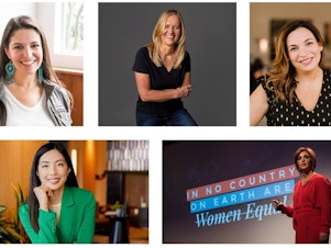 caption: From top left, clockwise: Entrepreneurs Rebekah Bastian, Lizelle van Vuuren, Amy Nelson, Jaclyn Fu and Katica Roy.