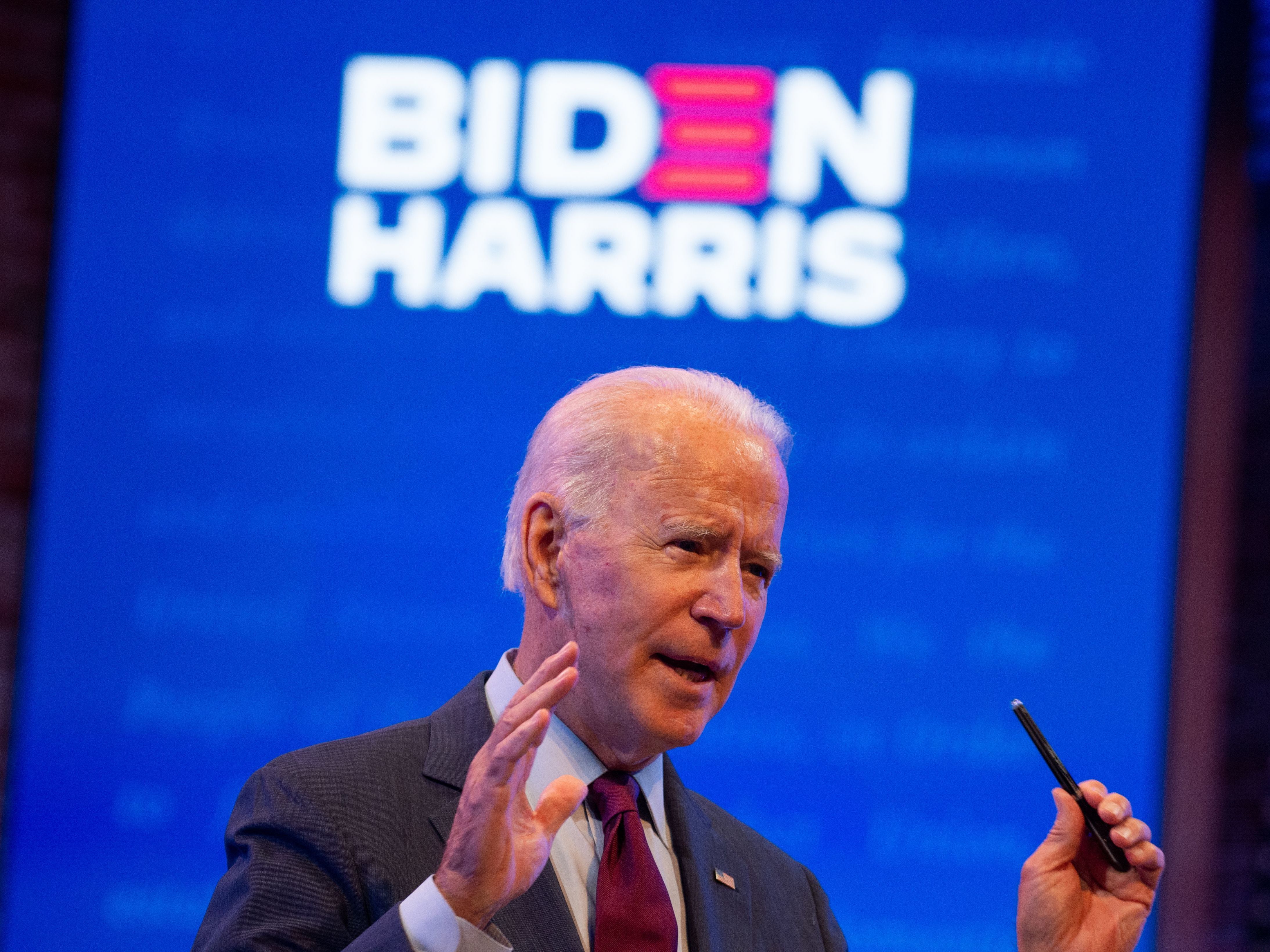 caption: Democratic presidential nominee Joe Biden speaks Sunday about President Trump's nomination of Amy Coney Barrett to the Supreme Court.