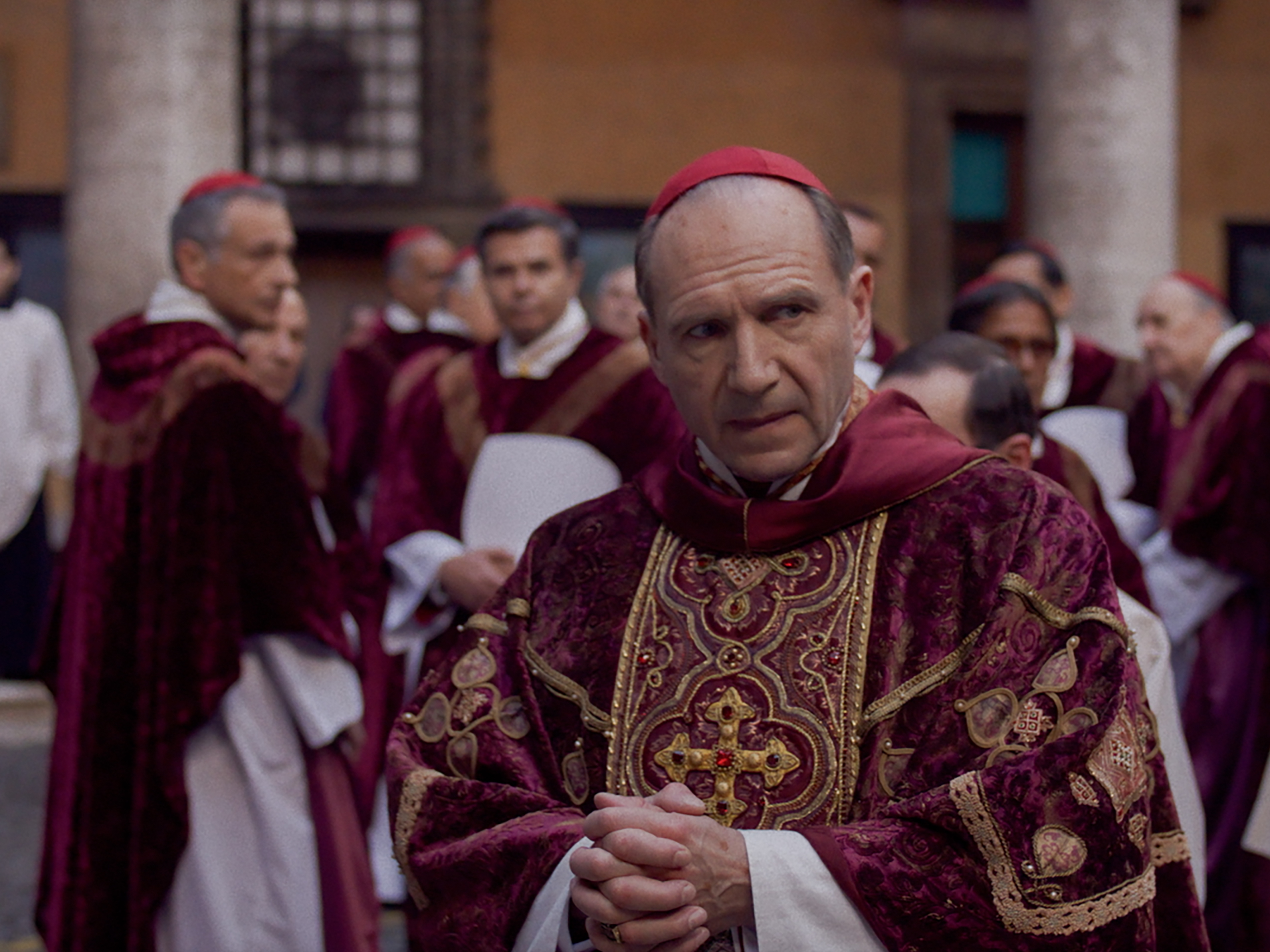 caption: Ralph Fiennes stars as Cardinal Lawrence in director Edward Berger's CONCLAVE, a Focus Features release.