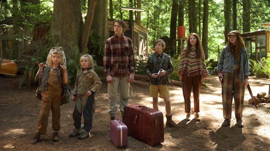 caption: A scene from the movie Captain Fantastic, which was set in Washington state. 