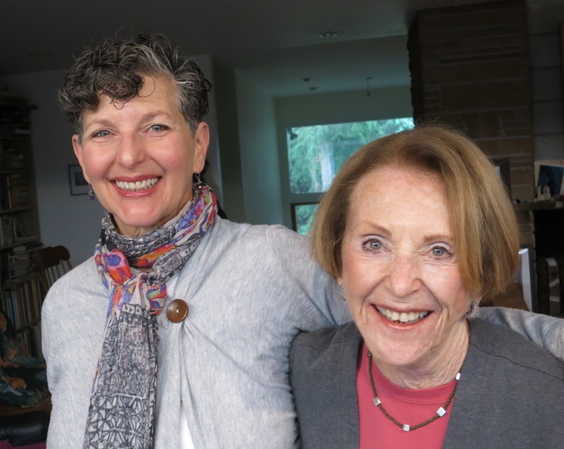 caption: KUOW reporter Marcie Sillman, left, and her mother Maurine Sillman.