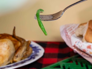 Loss of appetite can mean eating only small amounts, like a forkful of green beans, Thanksgiving dinner.