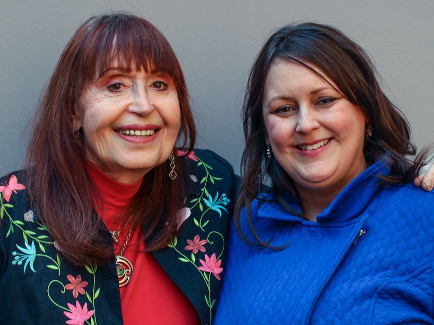 caption: During their StoryCorps interview in April, Elizabeth Coffey-Williams (left) told her niece, Jennifer Coffey (right), about how her loving family did not understand what being transgender meant. "My parents were afraid, well, you know, <em>this might be contagious</em>," she said.