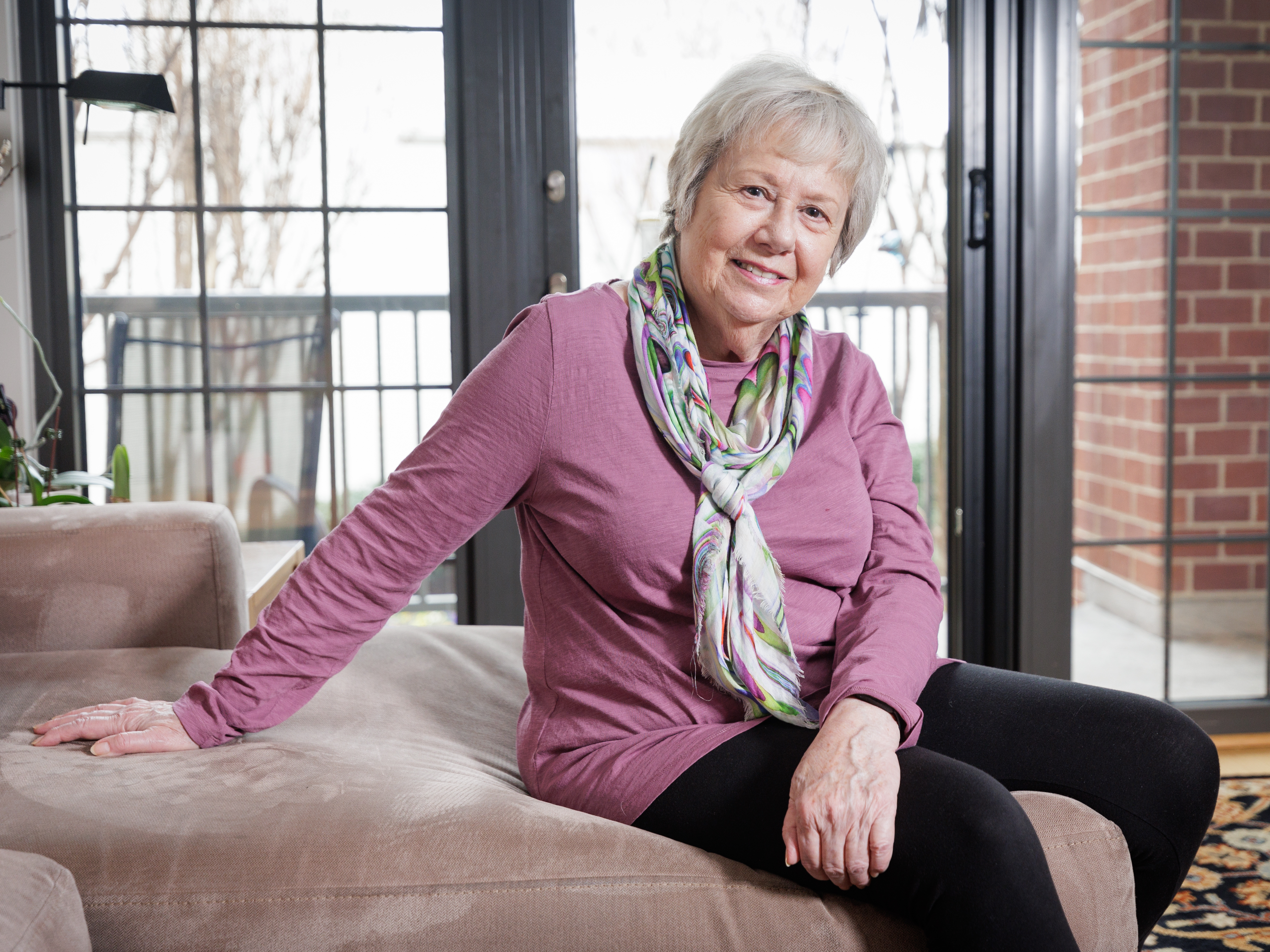 caption: Barbara Green poses for a photo at her home on February 2, 2024 in Falls Church, Virginia. Green, who was diagnosed with pancreatic cancer in 2022, has been urging state lawmakers to legalize physician-assisted death.