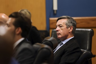 caption: Kenneth Chesebro, a lawyer who worked with former President Donald Trump's 2020 reelection campaign, appears in a hearing related to the Georgia election interference case on Oct. 10 in Atlanta.
