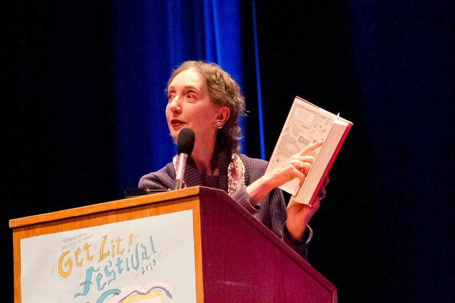 caption: Joyce Carol Oates at Eastern Washington University's Get Lit! festival in 2013.