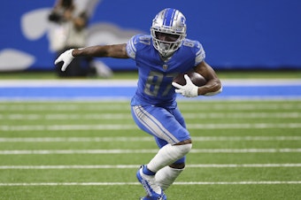 caption: Detroit Lions wide receiver Quintez Cephus is one of five NFL players suspended for violating the league's gambling policy.