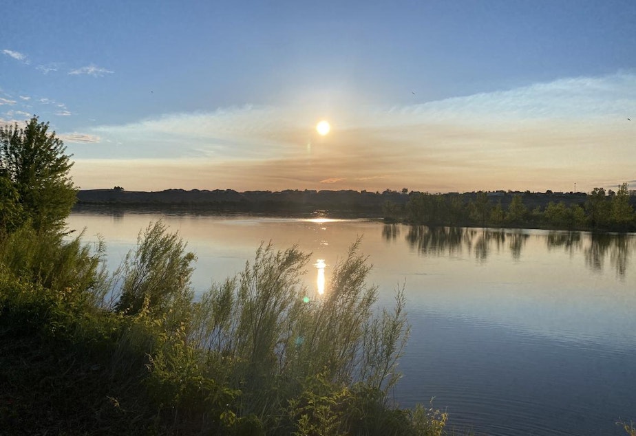 caption: The Columbia River in the early morning. Correspondent Anna King has been walking all over the Mid-Columbia to help her recover from COVID-19.