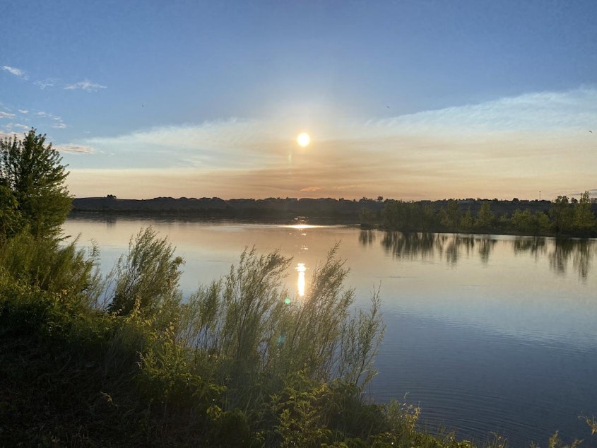 caption: The Columbia River in the early morning. Correspondent Anna King has been walking all over the Mid-Columbia to help her recover from COVID-19.