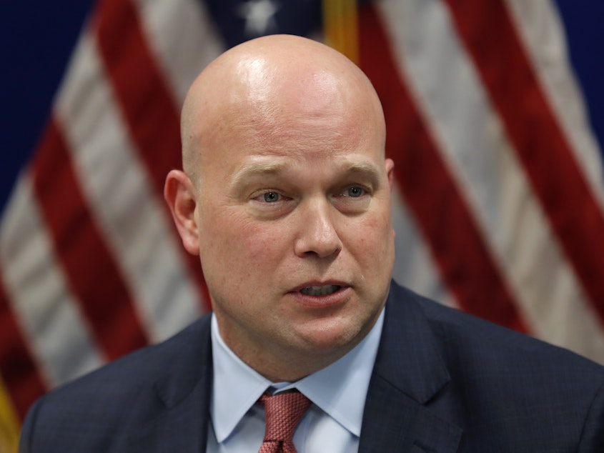 caption: Acting Attorney General Matthew Whitaker, pictured on Nov. 14, 2018, is testifying before the House Judiciary Committee on Friday.