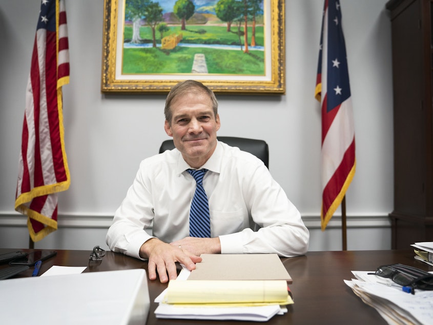 caption: Rep. Jim Jordan, R-Ohio, has joined the House Intelligence Committee to bolster Republican defense of President Trump in the impeachment inquiry.