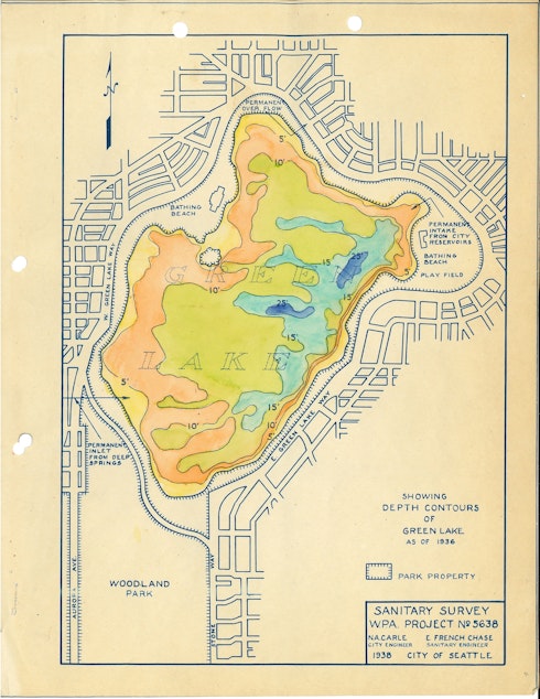 caption: A page from a report on Green Lake algae control.