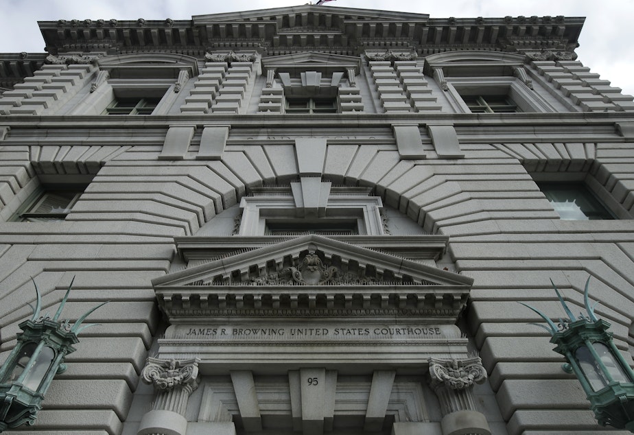 caption: A panel of judges in the U.S. Court of Appeals for the Ninth Circuit, pictured in San Francisco, ruled on Monday that the Trump administration can end humanitarian protections for immigrants from four countries, clearing a path for their eventual deportation.