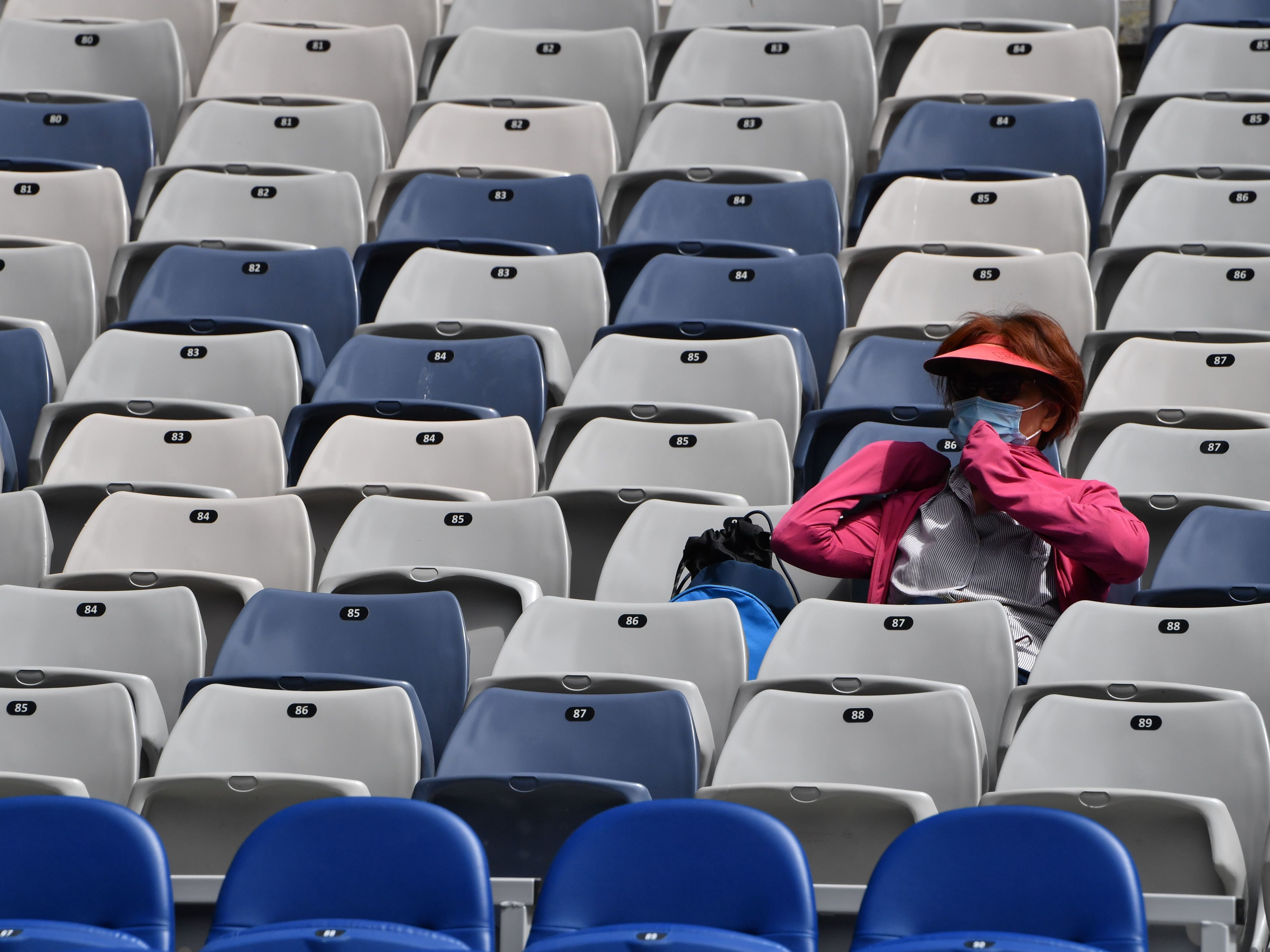 caption: The stands at the Australian Open will be looking quite empty for the next five days after officials in the state of Victoria called for a five-day lockdown of the region. Spectators won't be allowed at Melbourne Park during that time.