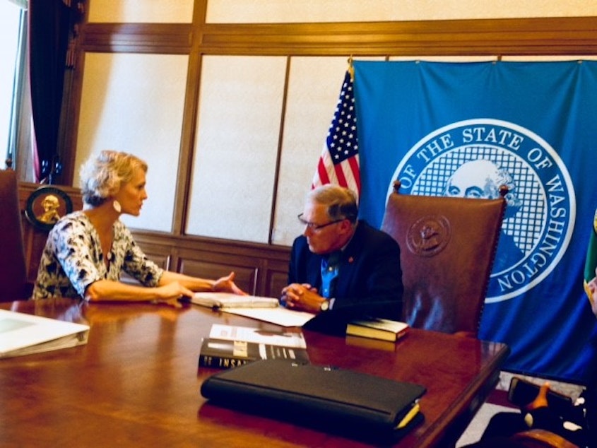 caption: Jerri Clark meeting with Governor Jay Inslee earlier this year.