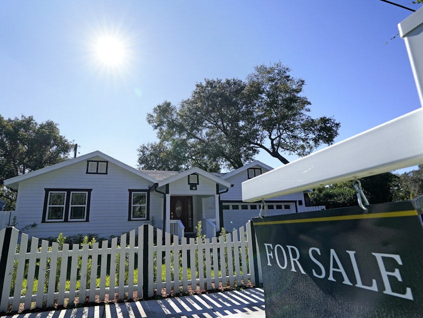 caption: Mortgage rates keep rising, making home ownership unaffordable for millions of Americans. Since the start of the year higher rates have added about $1,000 to the monthly payment to buy a typical house.